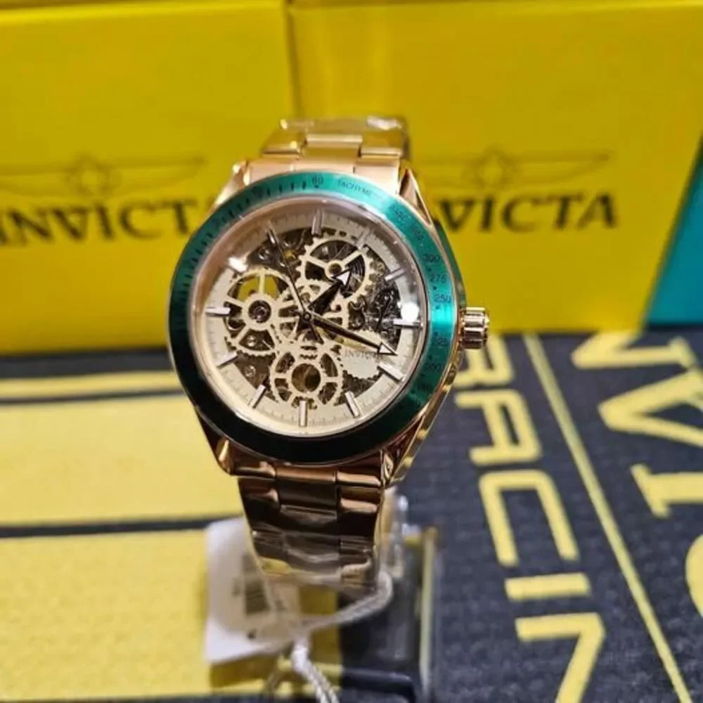 Invicta Skeleton Automatic Watch – Gold & Silver Two-Tone – Men’s Luxury Design